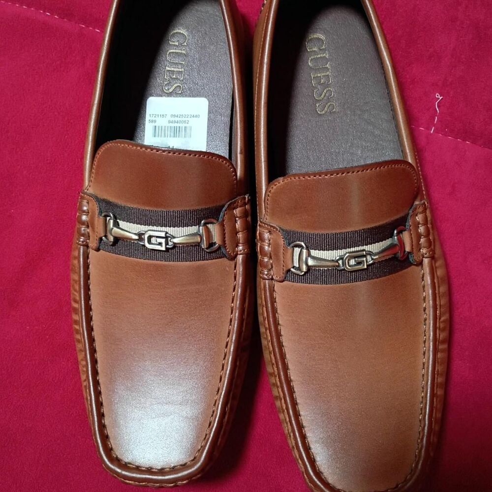 Guess Men's Brown and Tan Loafers